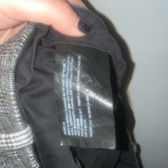 THEORY Wool Plaid Trouser Pants Size 4 - Picture 6 of 12